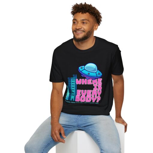 Alien Abduction Unisex T-Shirt, Where Is Everybody? – Alien Logic Tee, Fun Gift for Sci-Fi Lovers, Casual Wear, Quirky Humor Shirt - Image 4