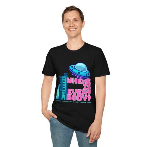 Alien Abduction Unisex T-Shirt, Where Is Everybody? – Alien Logic Tee, Fun Gift for Sci-Fi Lovers, Casual Wear, Quirky Humor Shirt - Image 5