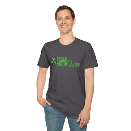 "Peace Through Annihilation" Graphic Tee – Chaoscore Edition Unisex Softstyle T-Shirt, Casual Graphic Tee, Statement Shirt - Image 8