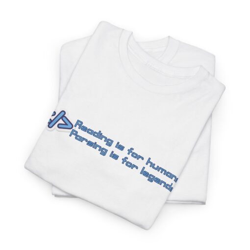 Reading Is for Humans. Parsing Is for Legends – Unisex Heavy Cotton Geeky Coding Shirt - Gift for Book Lovers and Parents, Casual Wear - Image 6