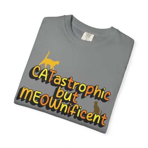 CATastrophic but MEOWnificent Unisex T-shirt, Funny Cat Tee, Gift for Cat Lovers, Cute Graphic Shirt, Casual Wear, Pet Parent Present - Image 2