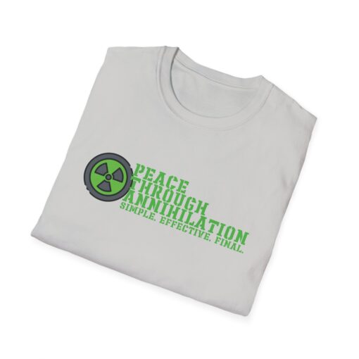 "Peace Through Annihilation" Graphic Tee – Chaoscore Edition Unisex Softstyle T-Shirt, Casual Graphic Tee, Statement Shirt - Image 3