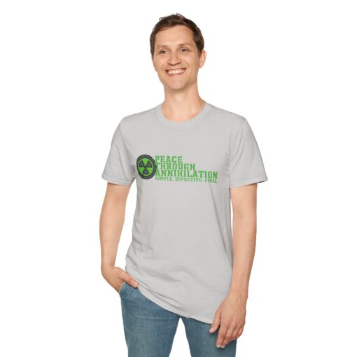 "Peace Through Annihilation" Graphic Tee – Chaoscore Edition Unisex Softstyle T-Shirt, Casual Graphic Tee, Statement Shirt - Image 4
