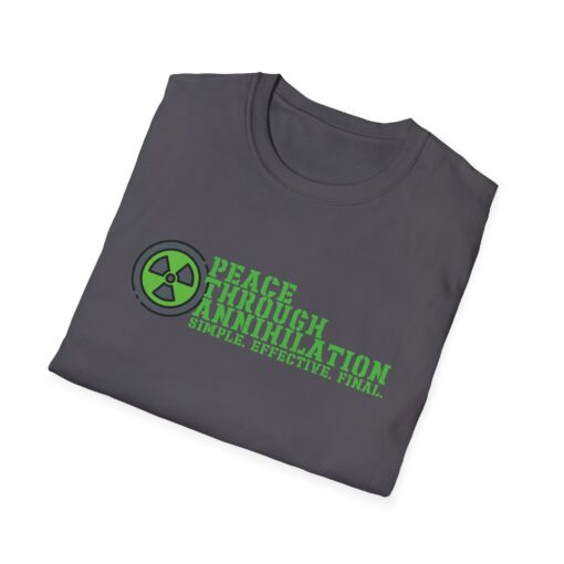 "Peace Through Annihilation" Graphic Tee – Chaoscore Edition Unisex Softstyle T-Shirt, Casual Graphic Tee, Statement Shirt - Image 7